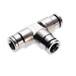 Tee connector 10mm nickel plated brass
