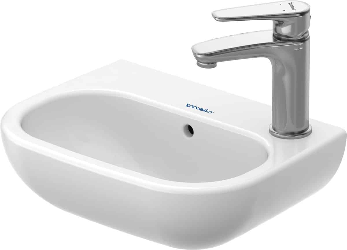 Duravit D-Code håndvask 360mm m/hanehul venstre
