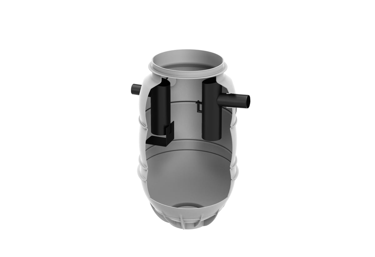 ACO LIPUMAX-P fedtudskiller PEHD 4l/s/270/516ltr/DN110 m/slamfang grå