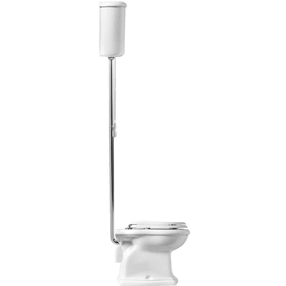 Lavabo Contea Retro High gulvstående toilet m/P-lås hvid m/hvidt sæde