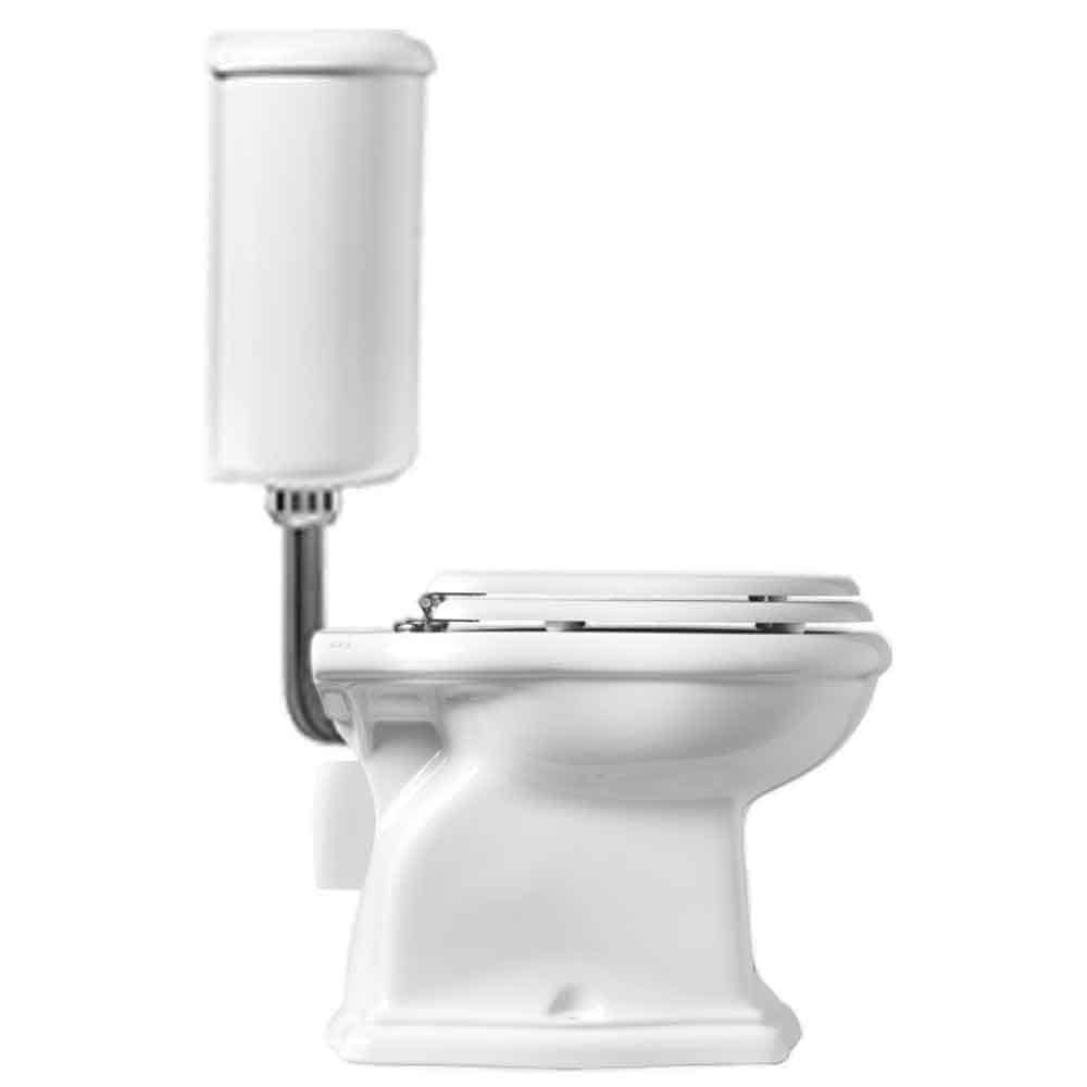 Lavabo Contea Retro Low gulvstående toilet m/P-lås hvid m/hvidt sæde