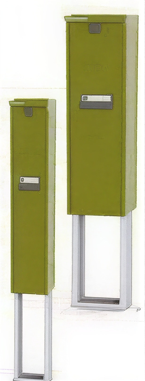 Alarm-/overvågningsskab, 330x830x200, gn