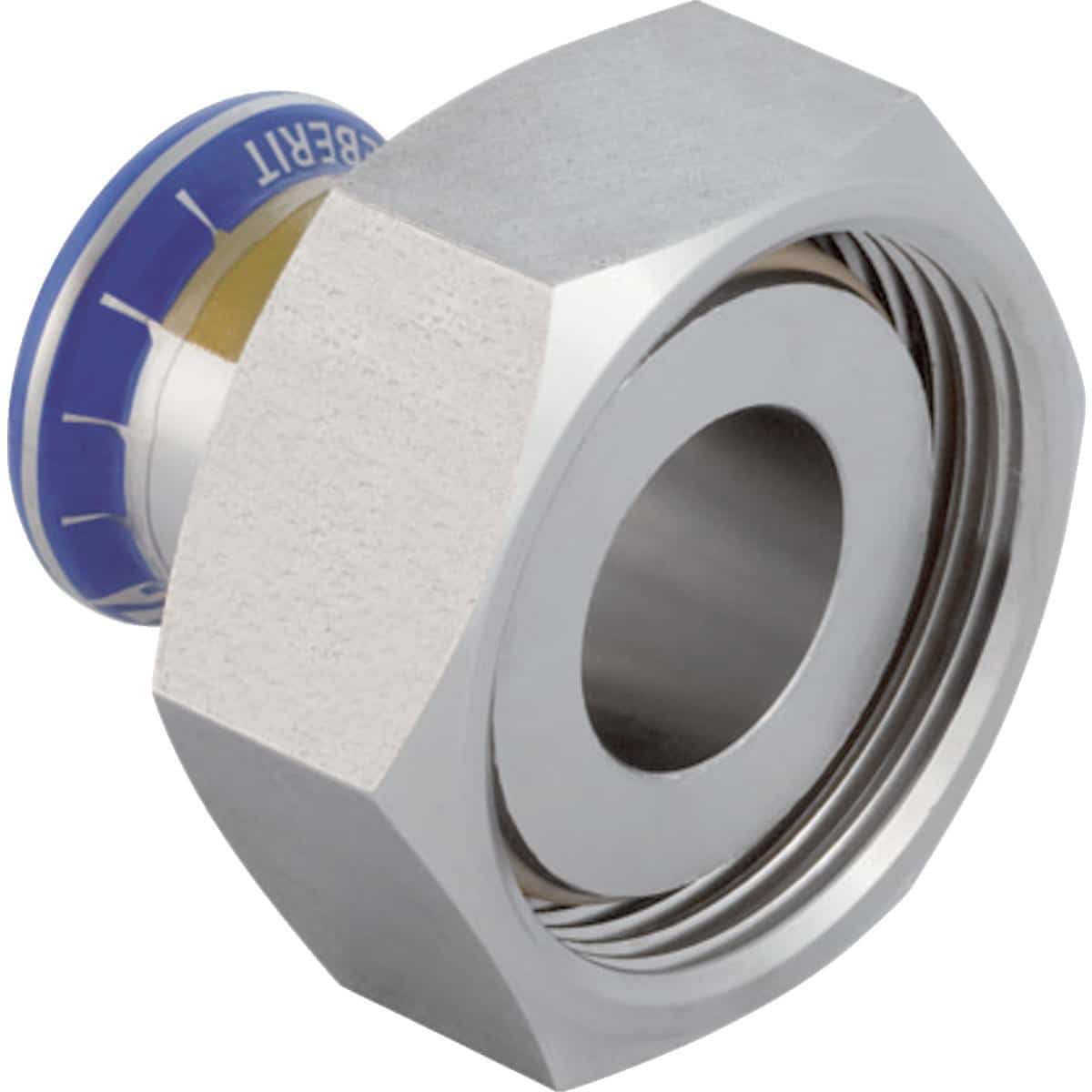Geberit Mapress overgang rf m/ omløber i kromnikkelstål (gas) d=22mm G=1 1/8