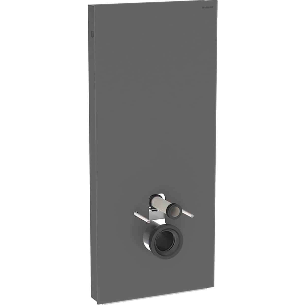 Geberit Monolith cisternemodul t/vægh. toilet 114cm frontpaneler af glas: sort/børstet aluminium
