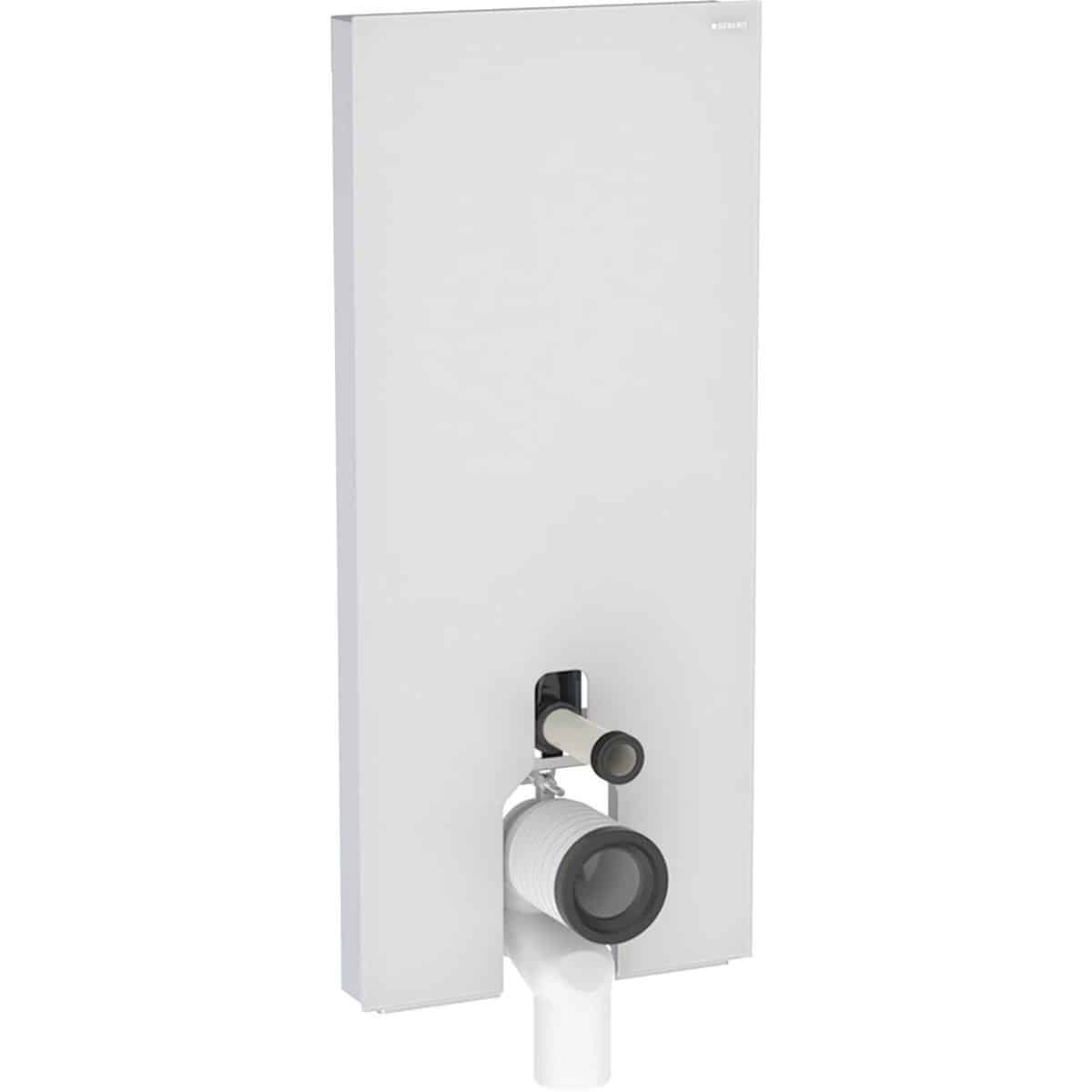 Geberit Monolith cisternemodul t/gulvst. toilet 114 cm frontpaneler af glas: hvid/børstet aluminium
