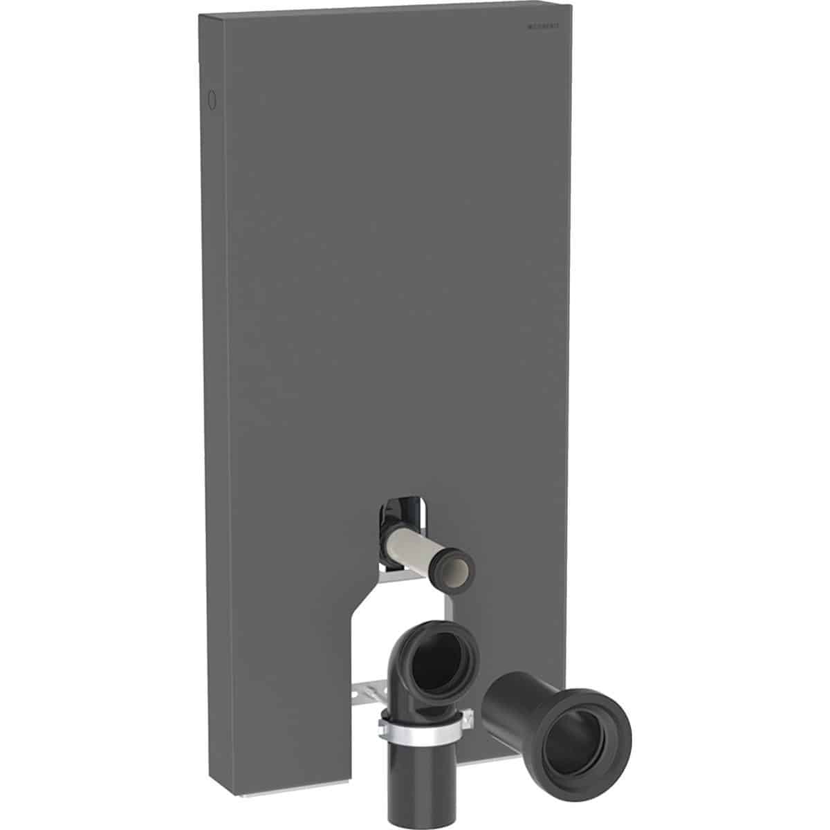 Geberit Monolith Plus cisternemodul t/gulvst. toilet 101cm frontpaneler af glas: sort/børstet alumin