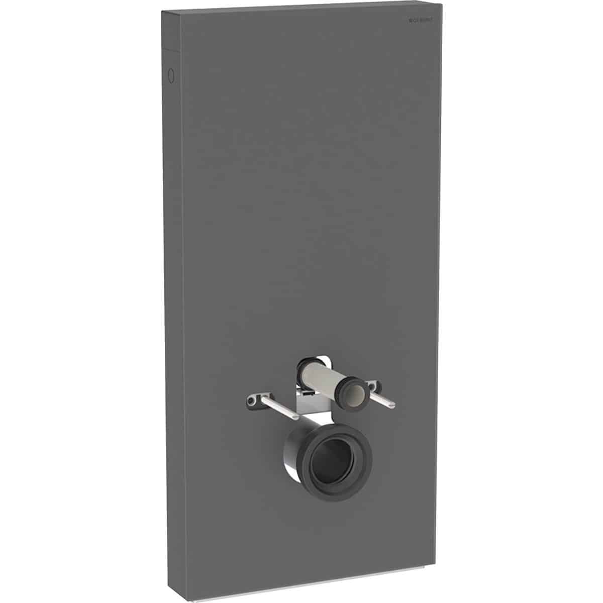 Geberit Monolith Plus cisternemodul t/vægh. toilet 101cm frontpaneler af glas: sort/børstet aluminiu