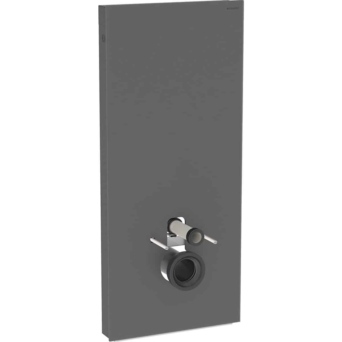 Geberit Monolith Plus cisternemodul t/vægh. toilet 114cm frontpaneler af glas: sort/børstet aluminiu