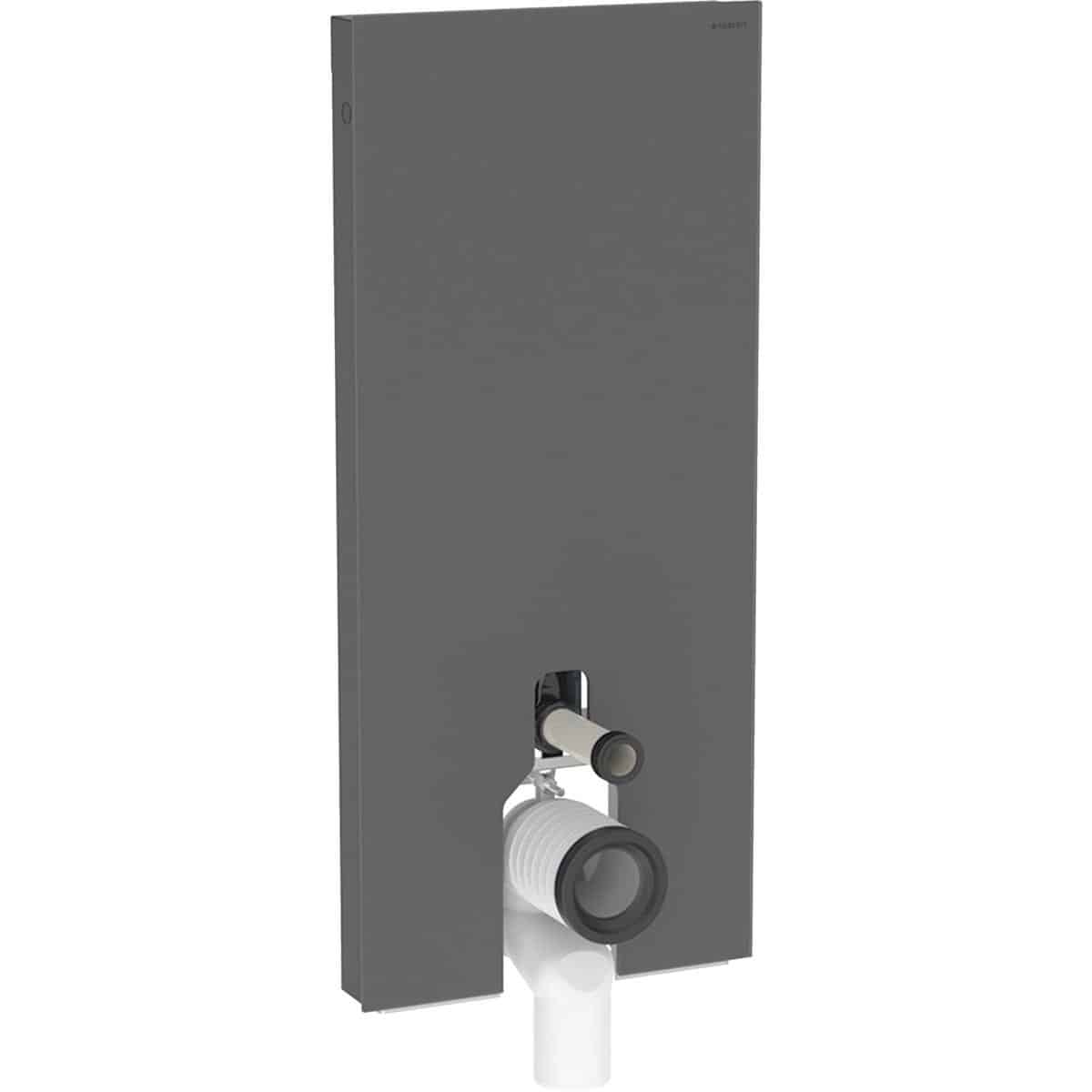 Geberit Monolith Plus cisternemodul t/gulvst. toilet 114cm frontpaneler af glas: sort/børstet alumin
