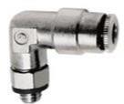 Swivel elbow adaptor 6mm m5 nickel brass