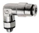 Swivel elbow adaptor 4mm m5 nickel brass