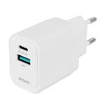 Deltaco usb væglader, 18w + 20w, hvid