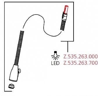 KWC Eva Komplet slange med lys rustfri stål - 535263700