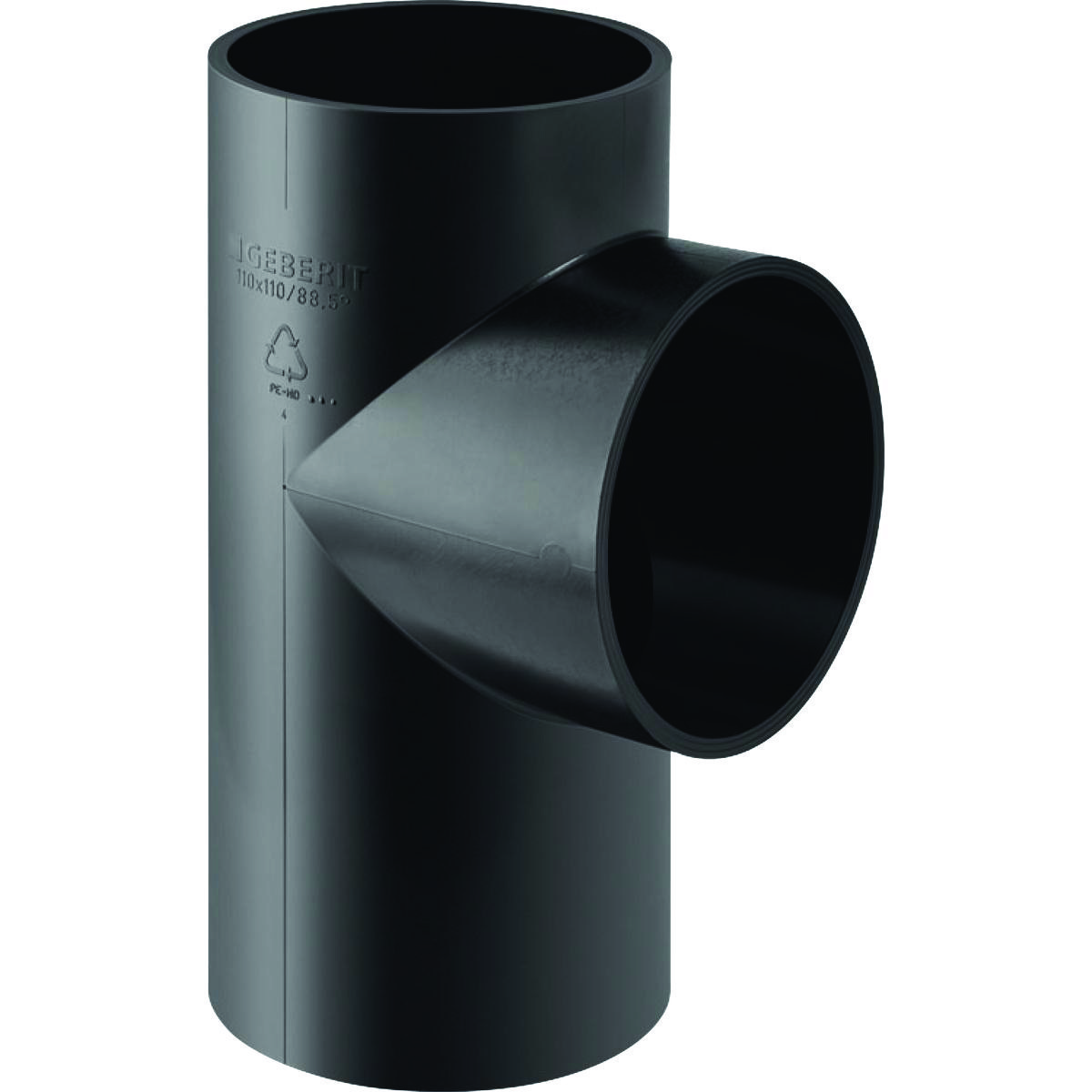 PEH grenrør 88,5° Geberit, 110/110 mm, sort