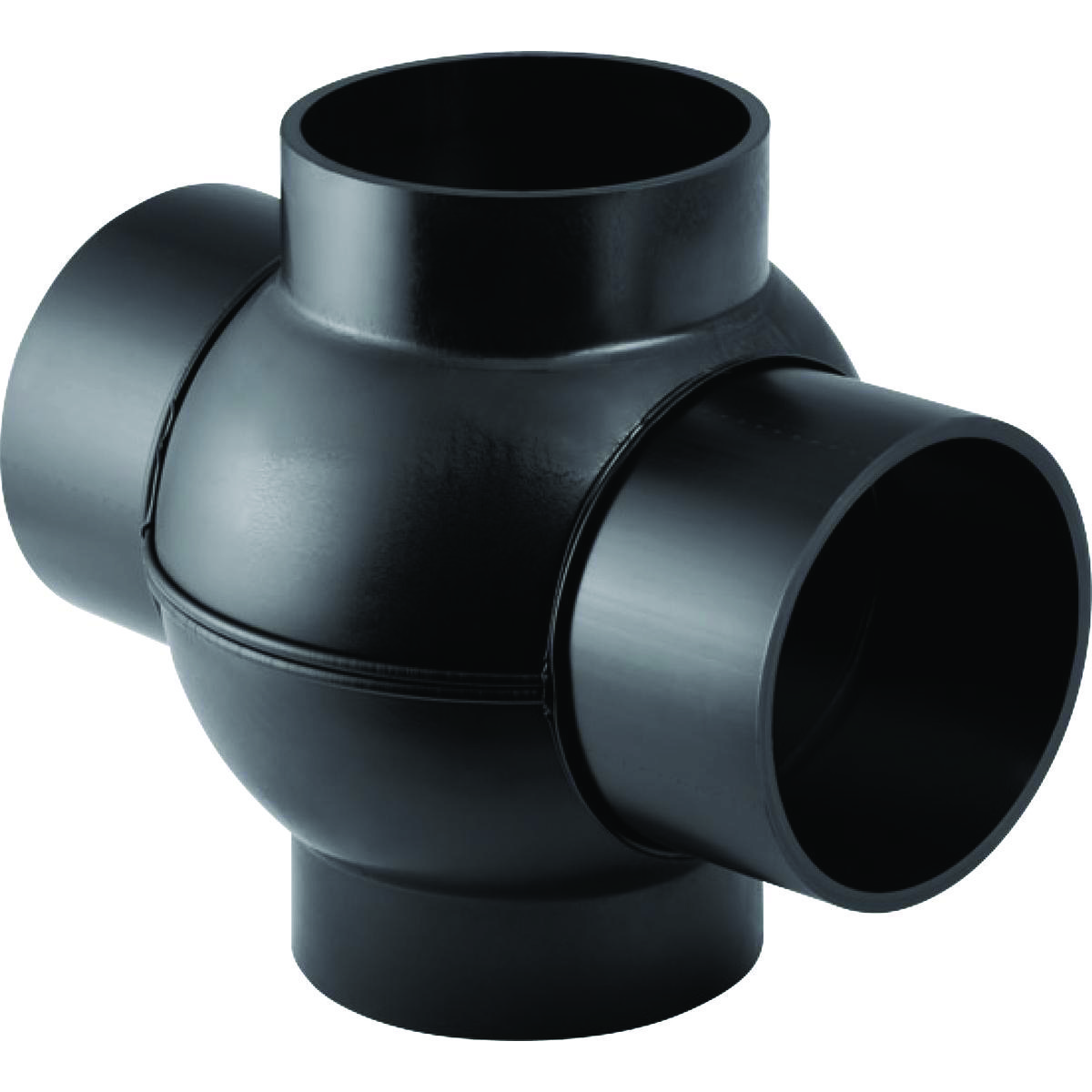 PEH grenrør 88,5/180° Geberit, 90/90/90 mm, 2-grene, sort