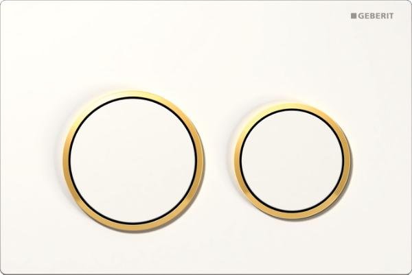 Geberit Omega20 betjeningsplade, hv/guld/hv