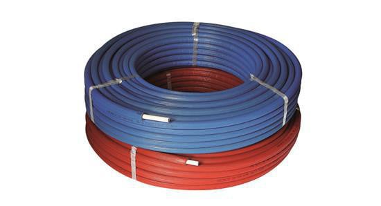 Henco alupex-rør rixc ø20 x 2,0 mm x 50 m med 20 mm rød isolering