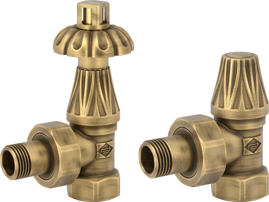 KRISS Vintage Rum ventilsæt til central-/fjernvarme bronze
