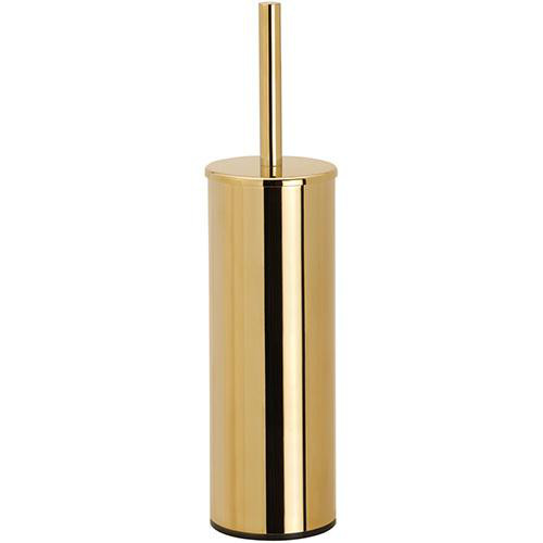 KRISS Simple toiletbørstesæt gulv/væg blank messing/guld (PVD)