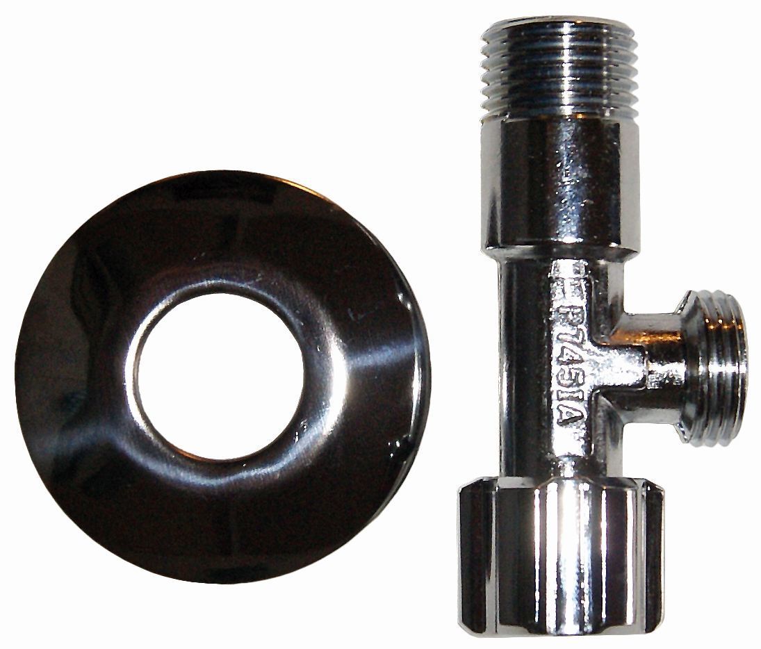 Unite stopventil 1/2" x 1/2" med 77 mm roset kort version