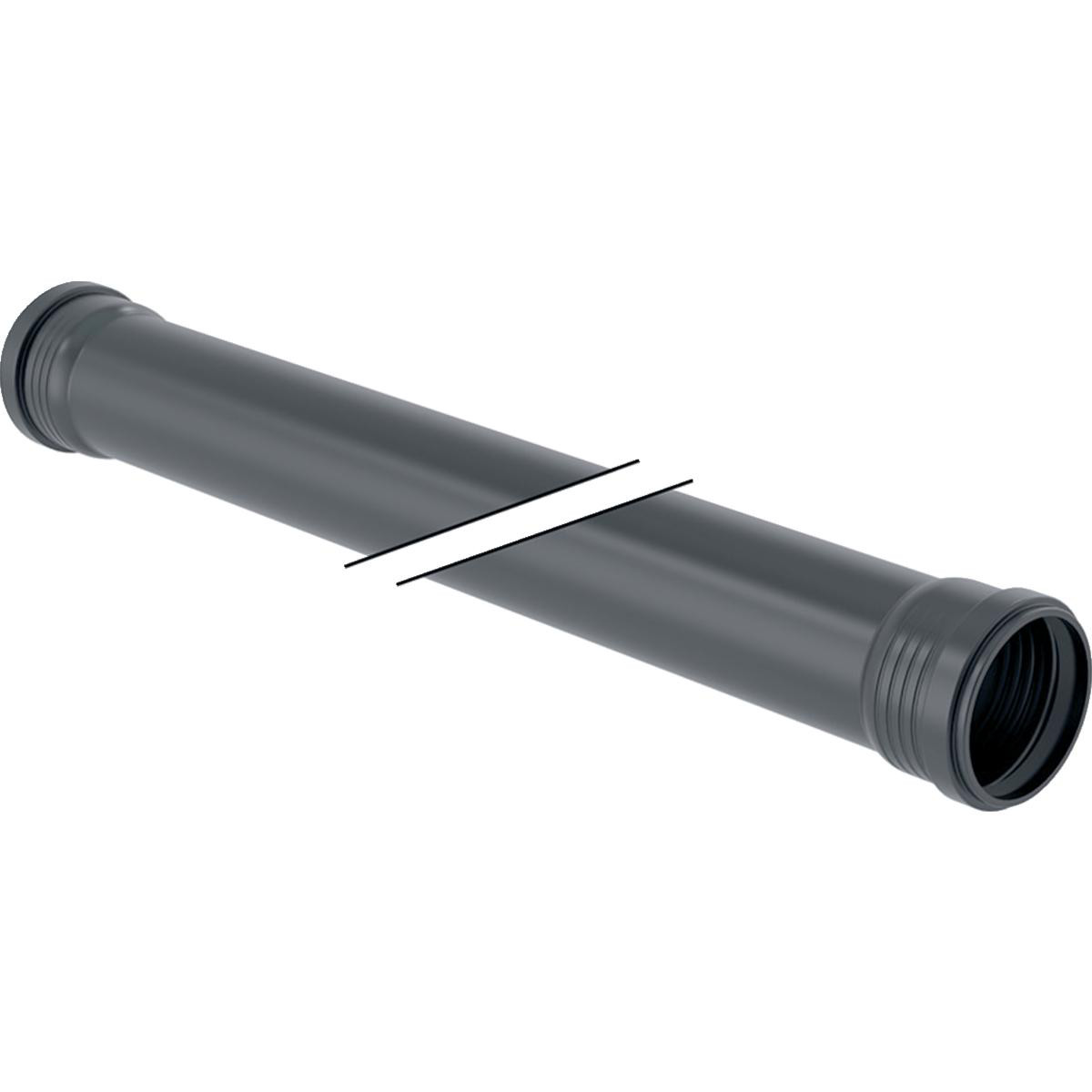 Geberit Silent Pro afløbsrør PP MX 75x3,8x500mm 2stikmf sort