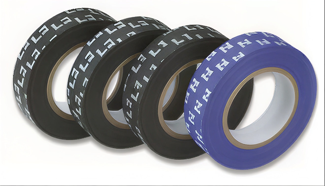 Tape pvc sort m/hvid tekst l3 15mmx10m