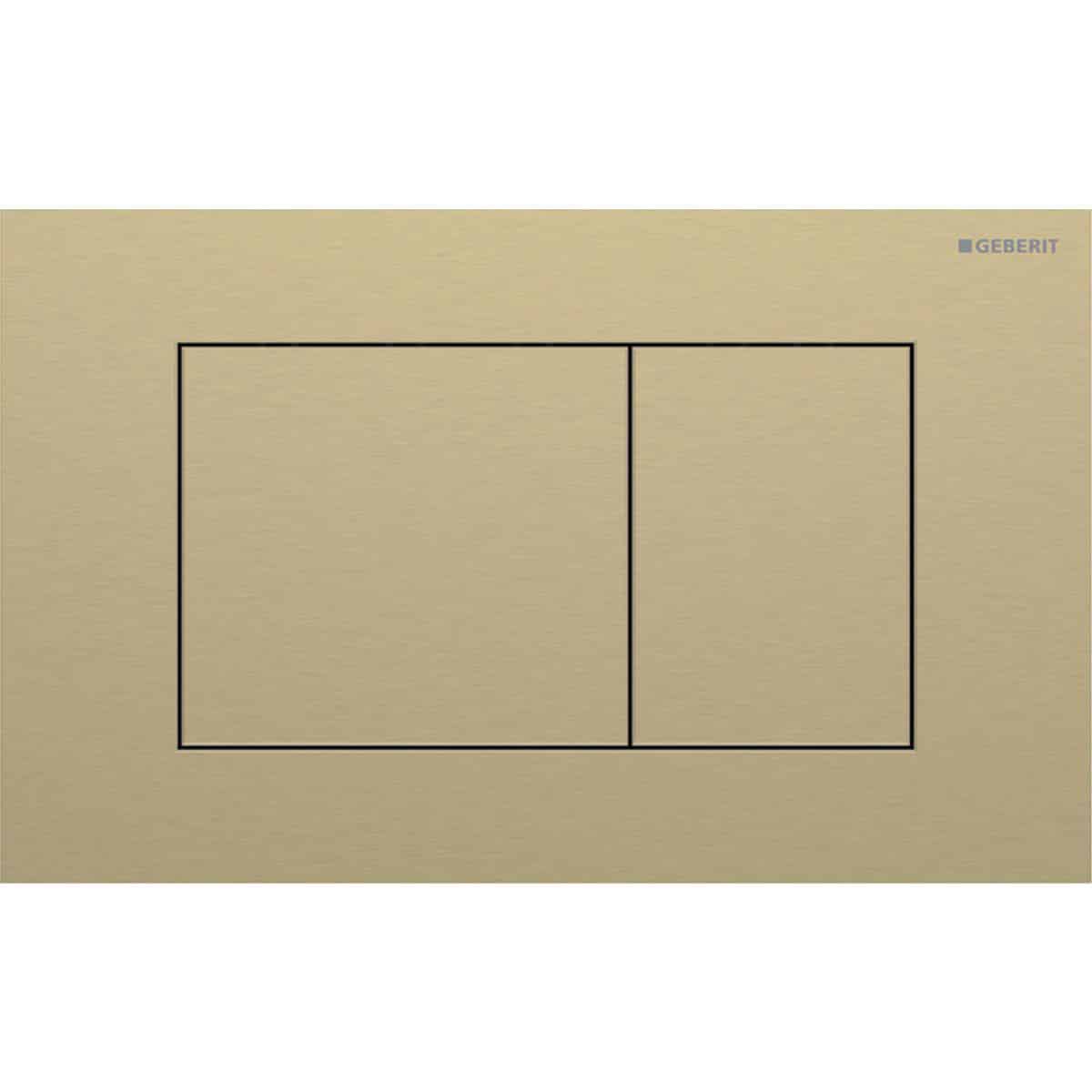Geberit Sigma40 betjeningsplade m/2 skyl square easy-to-clean børstet messing