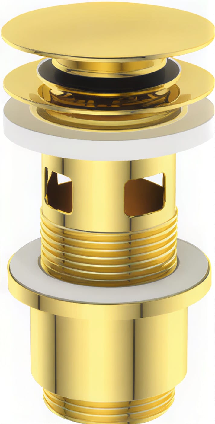 Lux push-bundventil brushed gold
