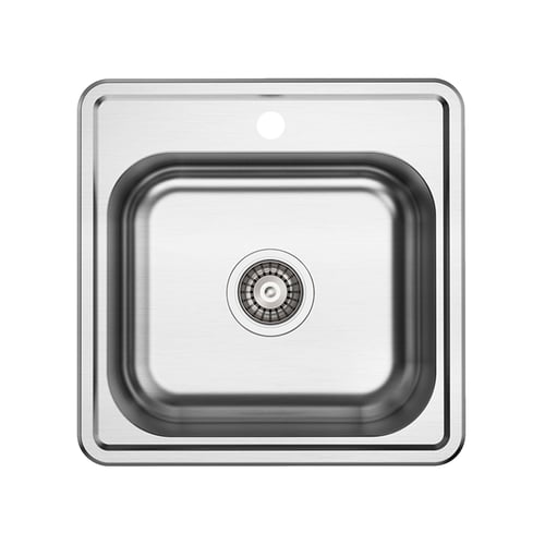 Lavabo LA køkkenvask rustfrit stål 485x485x180mm hh/strainer poleret
