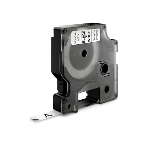 DYMO D1 tape sort/hvid 9mmx7m