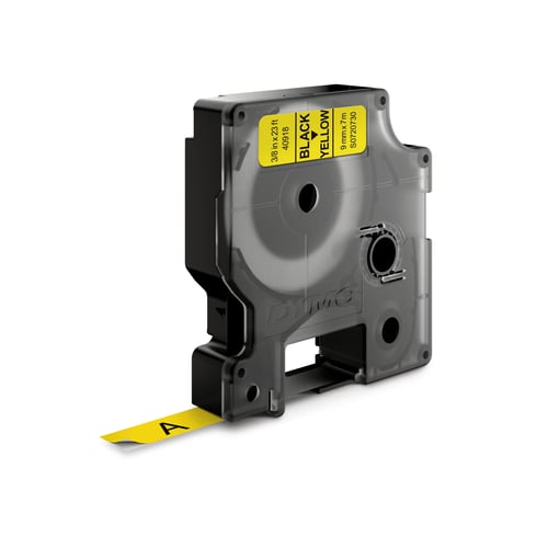 DYMO D1 tape sort/gul 9mmx7m