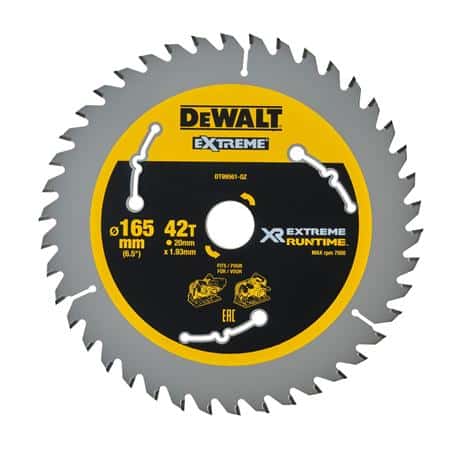 Dewalt rundsavklinge xr 165mm x 20mm z42