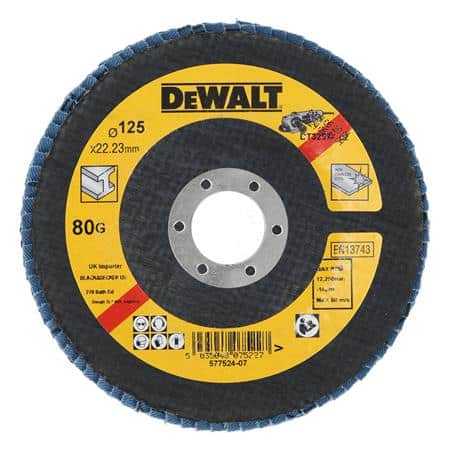 Dewalt extreme flap disc, 125 mm, k80