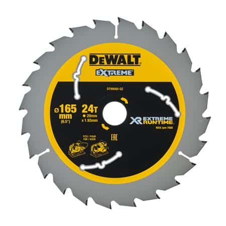 Dewalt rundsavklinge xr 165mm x 20mm z24