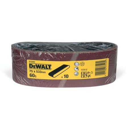 Dewalt slibebånd 75 x 533 mm, k60, 10pk