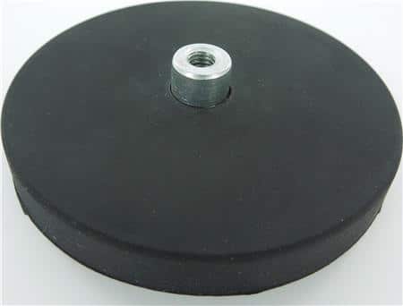 Gummibelagt magnet gev.bøsn ø22mm 851/1