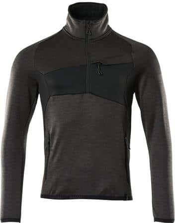 Fleecetrøje mørk antracit/sort 4xl