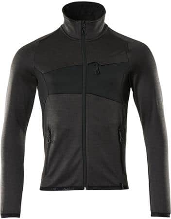 Fleecetrøje mørk antracit/sort 2xl