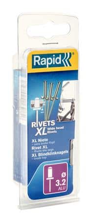 Nitte aluminium-stål ø3,2x8mm stor hoved