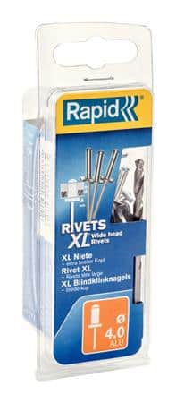 Nitte aluminium-stål ø4,0x12mm stor hov.