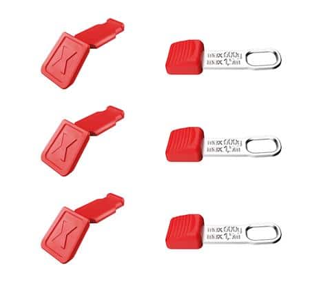 Tetheredtool clips + colorcode clips rød