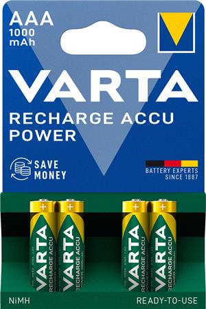 Batteri rech.accu power aaa 1000mah 4st/