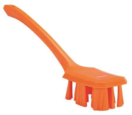 Ust håndbørste langt skaft, stiv, orange