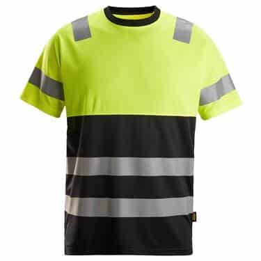 T-shirt high-vis sort/gul l