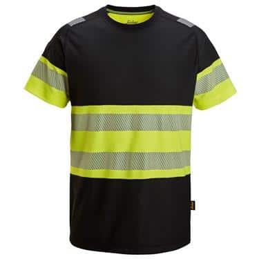 T-shirt high-viz sort/gul l