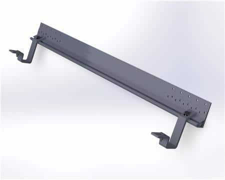 Tagkrog base 1100 mm med 2 kroge i blank