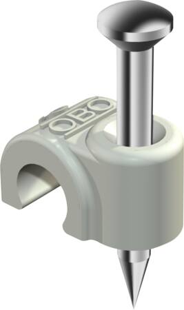 Kabelclips 4mm l.grå søm 25mm