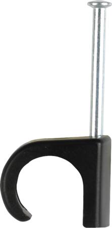 Clips rund 7-10 sort søm 25mm