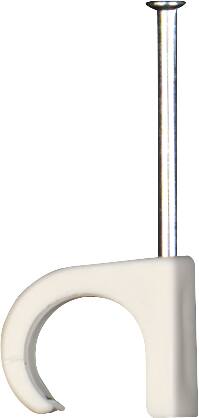 Clips rund 10-14 hvid søm 30mm