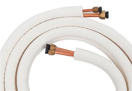 Dobbelt kobberrør 1/4"-3/8" 5m m. kappe